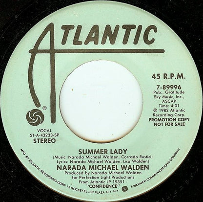 Narada Michael Walden : Summer Lady (7", Promo)