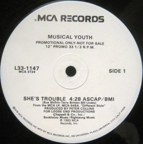 Musical Youth : She's Trouble / Incommunicado (12", Promo)