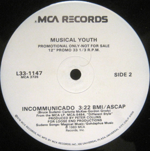 Musical Youth : She's Trouble / Incommunicado (12", Promo)
