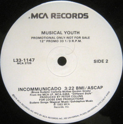 Musical Youth : She's Trouble / Incommunicado (12", Promo)