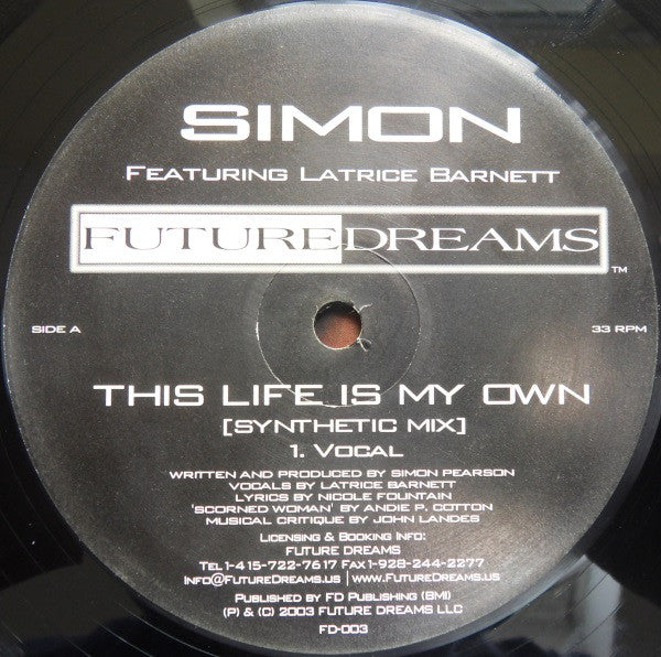 Simon : This Life Is My Own (Synthetic Mix) (12")