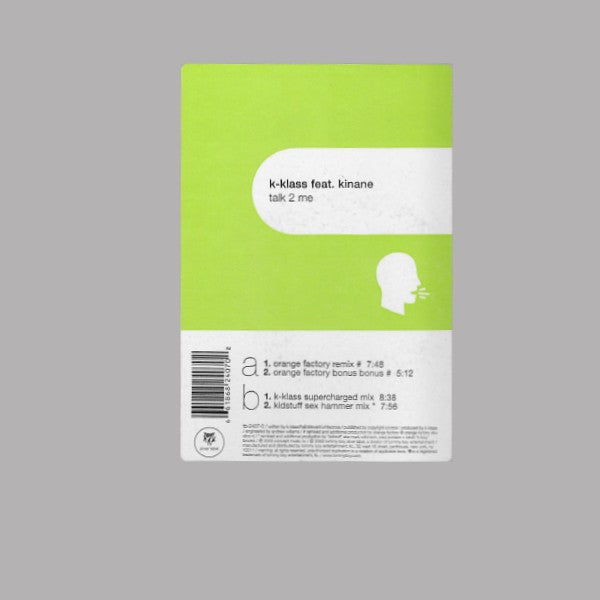 K-Klass Feat. Kinane : Talk 2 Me (12")
