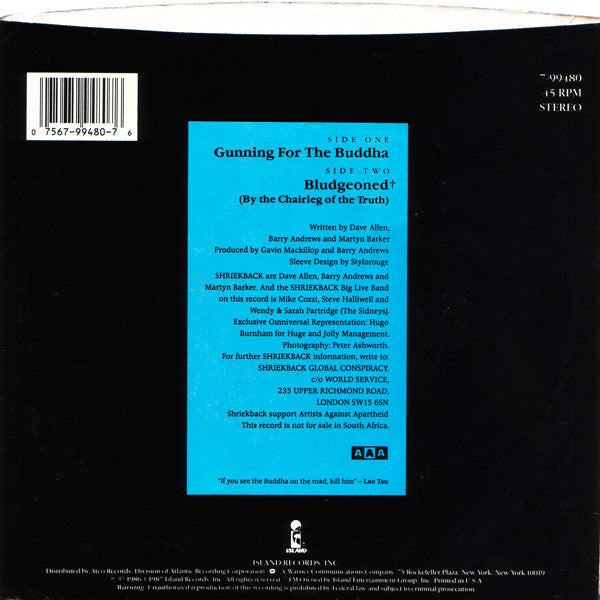 Shriekback : Gunning For The Buddha (7")