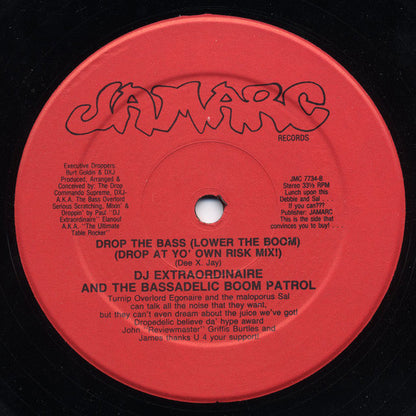 DJ Extraordinaire And Bassadelic : Drop The Bass (Lower The Boom) (12")