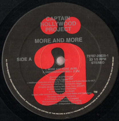 Captain Hollywood Project : More And More (12")