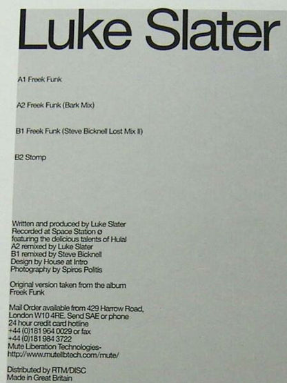 Luke Slater : Freek Funk (12")