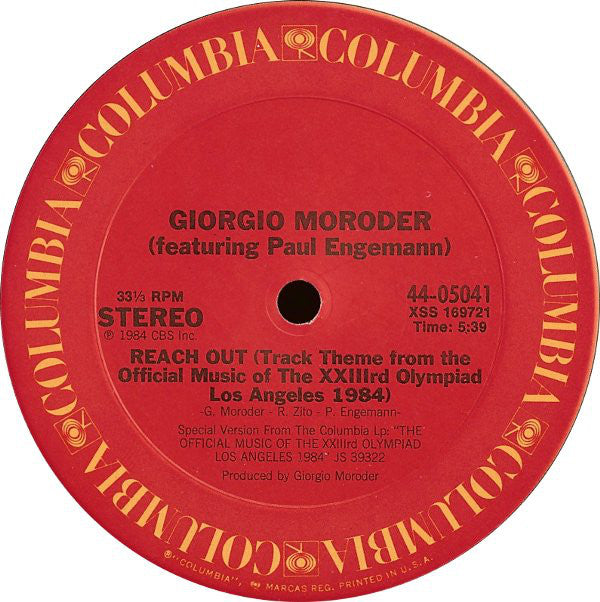 Giorgio Moroder Featuring Paul Engemann : Reach Out (12")