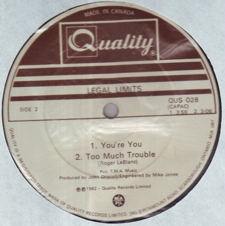Legal Limits : Legal Limits (12")
