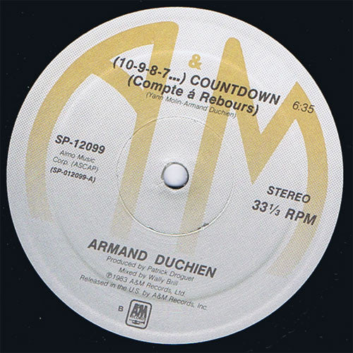 Armand Duchien : (10-9-8-7...) Countdown (Compte Á Rebours) (12")