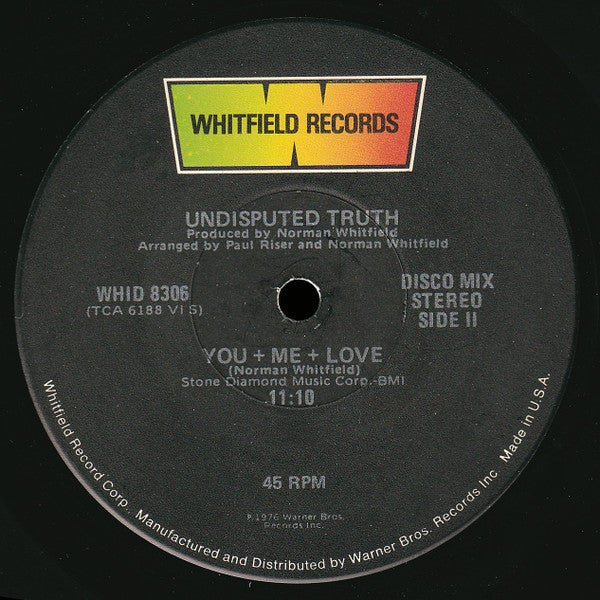 The Undisputed Truth : Let's Go Down To The Disco / You + Me + Love (12")