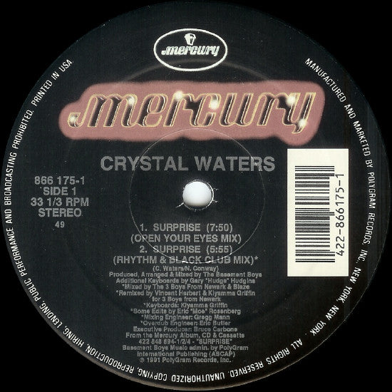 Crystal Waters : Surprise (12")