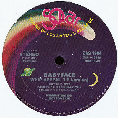 Babyface : Whip Appeal (12", Promo)
