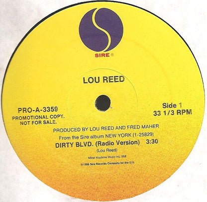 Lou Reed : Dirty Blvd. (12", Single, Promo)