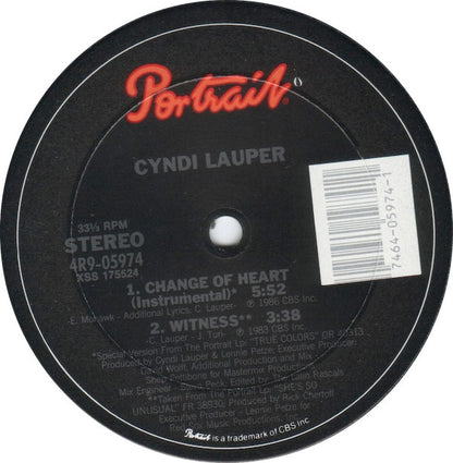 Cyndi Lauper : Change Of Heart (12", Single, Pit)