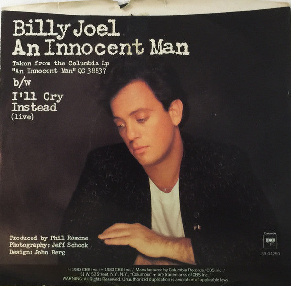 Billy Joel : An Innocent Man (7", Single, Styrene, Pit)