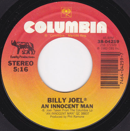 Billy Joel : An Innocent Man (7", Single, Styrene, Pit)