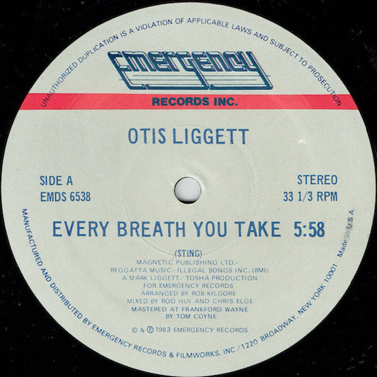 Otis Liggett : Every Breath You Take (12")