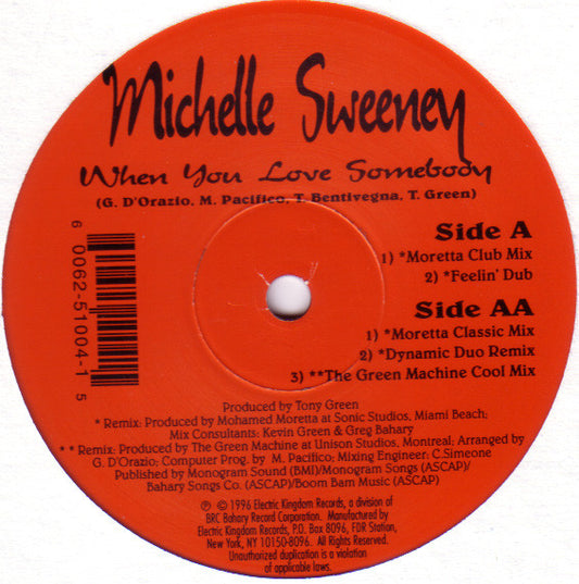 Michelle Sweeney : When You Love Somebody (12")