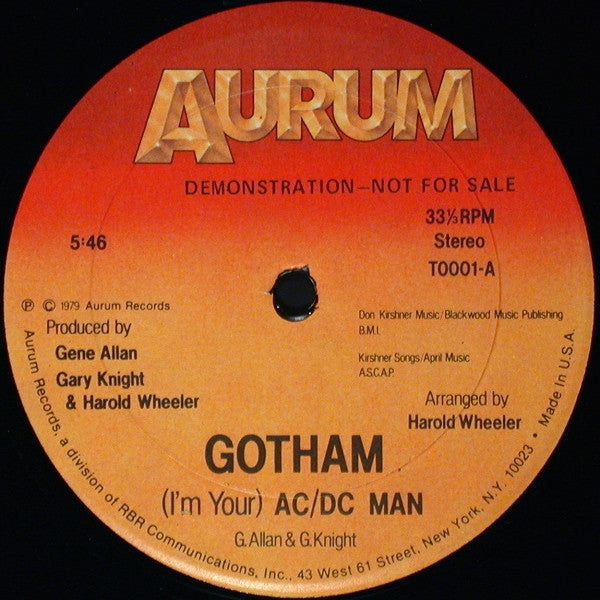 Gotham (2) : (I'm Your) AC/DC Man (12", Promo)