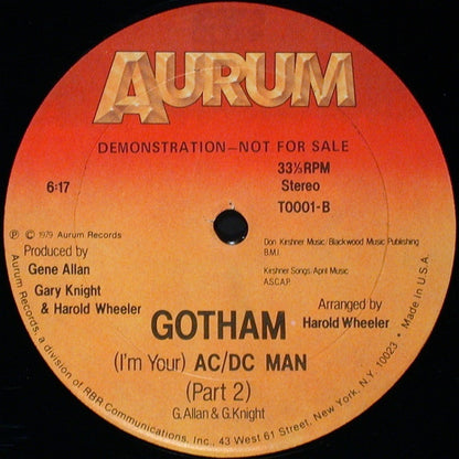 Gotham (2) : (I'm Your) AC/DC Man (12", Promo)