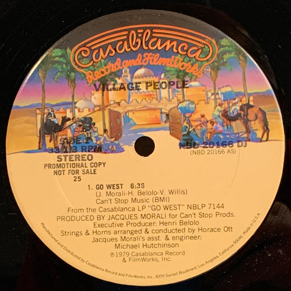 Village People : Go West  (12", Promo, 25)