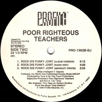 Poor Righteous Teachers : Rock Dis Funky Joint (12", Promo)