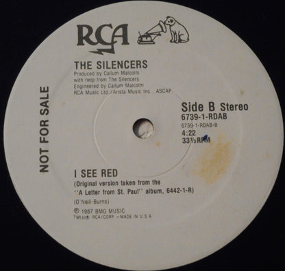 The Silencers : I See Red (12", Single, Promo)
