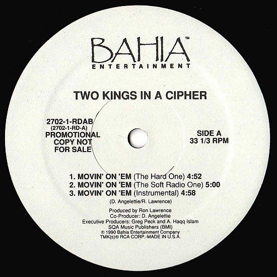 Two Kings In A Cipher : Movin' On 'Em (12", Promo, Tra)
