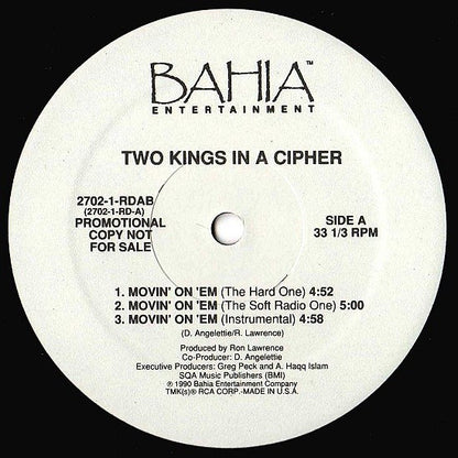 Two Kings In A Cipher : Movin' On 'Em (12", Promo, Tra)