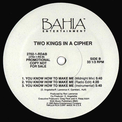 Two Kings In A Cipher : Movin' On 'Em (12", Promo, Tra)