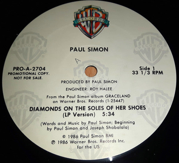 Paul Simon : Diamonds On The Soles Of Her Shoes (12", Single, Promo)