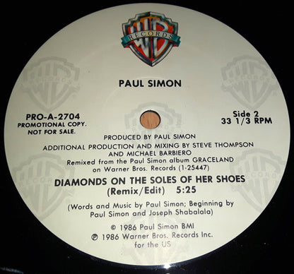 Paul Simon : Diamonds On The Soles Of Her Shoes (12", Single, Promo)