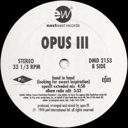 Opus III : Hand In Hand (Looking For Sweet Inspiration) (12", Promo)