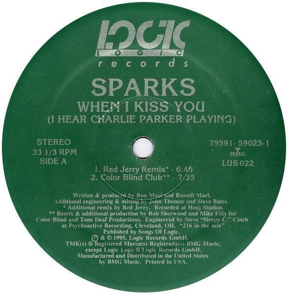Sparks : When I Kiss You (I Hear Charlie Parker Playing) (12")