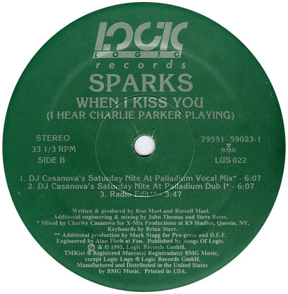 Sparks : When I Kiss You (I Hear Charlie Parker Playing) (12")