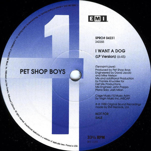 Pet Shop Boys : Club Mixes From The Pet Shop Boys Introspective Album (3x12", Ltd, Num, Promo, S/Edition)