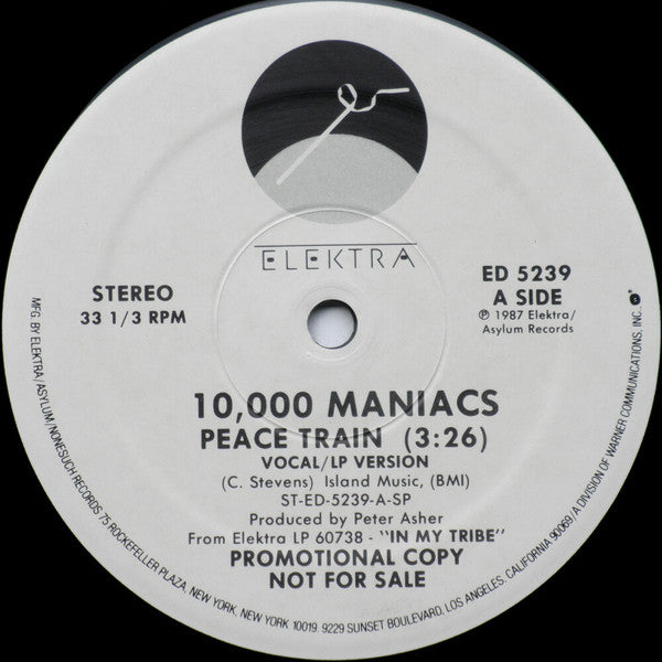 10,000 Maniacs : Peace Train (12", Single, Promo, Spe)