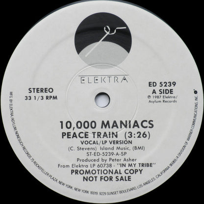 10,000 Maniacs : Peace Train (12", Single, Promo, Spe)