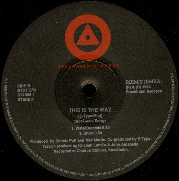 E-Type : This Is The Way (12")
