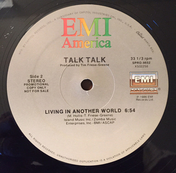 Talk Talk : Living In Another World (12", Single, Promo)