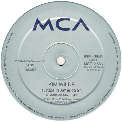 Kim Wilde : Kids In America 1994 (12", Maxi)