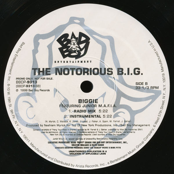 The Notorious B.I.G.* : Biggie (12", Promo)