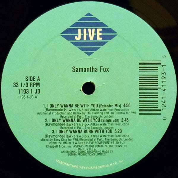 Samantha Fox : I Only Wanna Be With You (12")