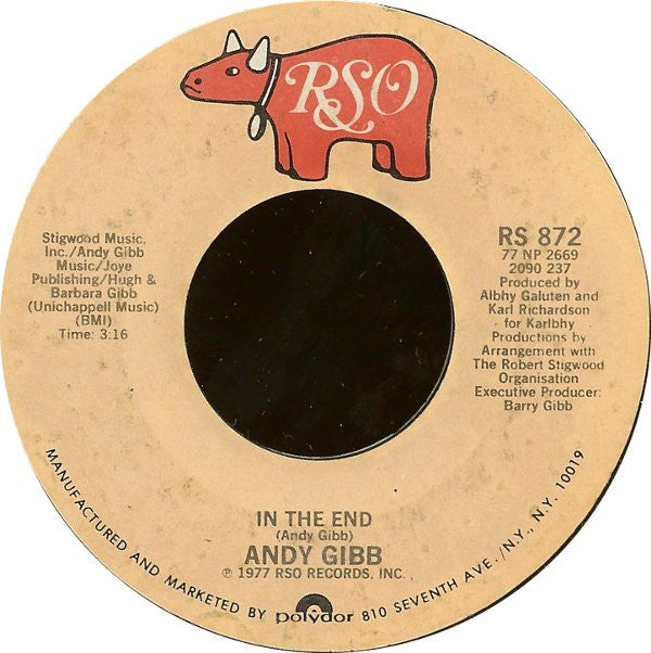 Andy Gibb : I Just Want To Be Your Everything (7", Single, Styrene, PRC)