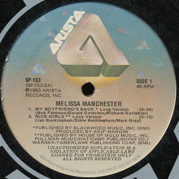 Melissa Manchester : My Boyfriend's Back (12")