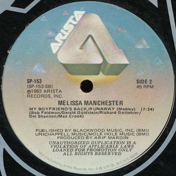 Melissa Manchester : My Boyfriend's Back (12")
