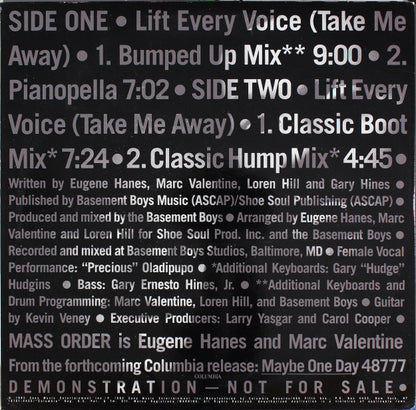 Mass Order : Lift Every Voice (Take Me Away) (12", Promo)