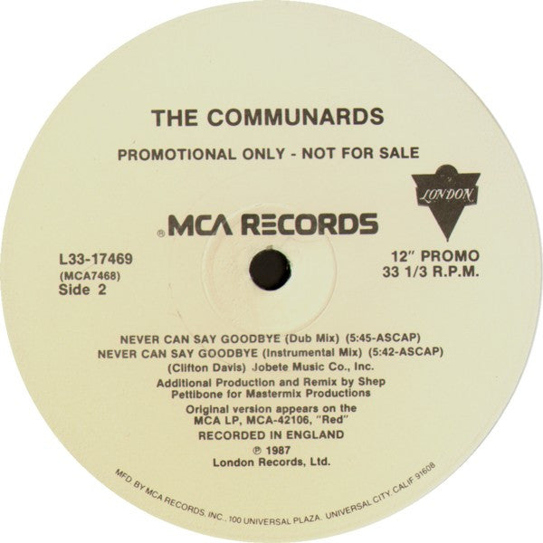 The Communards : Never Can Say Goodbye (12", Promo)