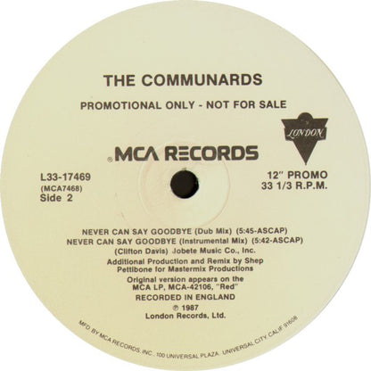 The Communards : Never Can Say Goodbye (12", Promo)