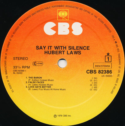 Hubert Laws : Say It With Silence (LP, Album)
